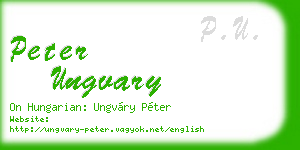 peter ungvary business card